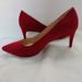 Nine West Shoes | Nine West Red Fabric High Heel Shoes Size 7 | Color: Red | Size: 7