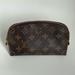 Louis Vuitton Accessories | Brown/Tan Louis Vuitton Monogram Logo Classic Zipper Top Makeup Bag Case | Color: Brown | Size: Os