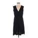 Splendid Casual Dress - Party V Neck Sleeveless: Black Print Dresses - Women's Size Small