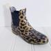 J. Crew Shoes | J. Crew Leopard Rain Boots Womens Animal Print Rubber Chelsea Ankle Bootie Sz 7 | Color: Brown/Tan | Size: 7