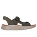 Skechers Men's Slip-ins: GO WALK Flex SD - Easy Entry Sandals | Size 10.0 | Olive | Textile/Synthetic | Vegan | Machine Washable
