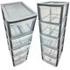 Silver 5 Storage Drawers Plastic Large Tall Tower Unit for Home, School, Office, Bedroom & Living Room With Clear Drawers (1)