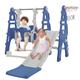 INMOZATA 4 in 1 Kids Slide with Basketball Hoops & Swing, Slide and Swing Set for Kids, Toddler Climber Slide Playset for Toddlers Age 1-3-Perfect for Indoor & Outdoor (Blue)