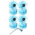 MKLHAVB Roller Skate Wheels Light Up 8 Piece Luminous Skate Wheels with Skate Roller Bearings 32 x58mm For Double Row Skating, Skateboard (Color : Blue)