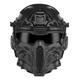 BUCKIT HL-98 Tactical Helmet for Outdoor Airsoft Sports, Military Tactical Full Face Mask with Built-In Communication Earphone, Anti-Fog Fans, Flip-up Visor for CS Game Paintball Hunting (Black)