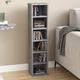 Gecheer CD Cabinet DVD Storage Cabinet Bookshelf Grey Sonoma 21x20x88 cm Engineered Wood
