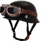 Retro Half Helmet Adult Open Face Motorbike Helmet Cruising Motorcycle Crash Helmet Jet Helmet with Goggles Moped Scooter Helmet DOT/ECE Approved 6,S=55-56cm