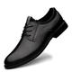 Ninepointninetynine Formal Shoes for Men Lace Up Leather Derby Shoes Round Toe Block Heel Low Top Slip Resistant Anti-Slip Rubber Sole Business (Color : Black, Size : 8 UK)