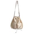 Gissroys Women's Stylish Drawstring Bucket Bag Shoulder Nylon Top Handle Crossbody Bag Drawstring Bucket Bag, beige