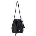 Gissroys Women's Stylish Drawstring Bucket Bag Shoulder Nylon Top Handle Crossbody Bag Drawstring Bucket Bag, Black