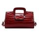 CLARA Women Crocodile Embossed Handbag Vintage Flap Tote Purse Evening Clutch Shoulder Bag, 05843red, One Size