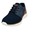 Sneaker BUGATTI Gr. 42, blau (blau, cognac) Herren Schuhe Stoffschuhe