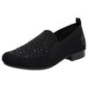 Slipper RIEKER, Damen, Gr. 37, schwarz, Textil, elegant, Schuhe, Loafer, Business Schuh mit Strass-Steinchen verziert