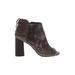 Gianni Bini Ankle Boots: Brown Print Shoes - Women's Size 7 1/2 - Peep Toe