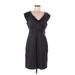 Rebecca Taylor Casual Dress - Sheath V Neck Short sleeves: Gray Print Dresses - Women's Size 12