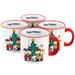 Peanuts Charlie Brown & Friends 4 Piece 21oz Stoneware Happy Holidays Mug Set in Red & Multi /Earthenware & Stoneware in Brown/Green/Red | Wayfair