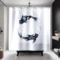 ULLI HOME Castello Koi Fish Shower Curtain Polyester in Gray/Pink | 74 H x 71 W in | Wayfair Castello_Multi_71x74