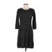 AB Studio Casual Dress - A-Line Scoop Neck 3/4 sleeves: Gray Dresses - Women's Size Medium