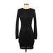 Divided by H&M Casual Dress - Sweater Dress: Black Marled Dresses - Women's Size 4