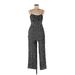 Audrey Parks x Francesca's Jumpsuit Plunge Sleeveless: Black Jumpsuits - Women's Size Medium