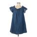 Corey Lynn Calter Casual Dress - A-Line: Blue Solid Dresses - Women's Size Medium