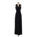 BCBGeneration Cocktail Dress - Formal V Neck Sleeveless: Black Print Dresses - Women's Size 2
