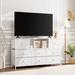 Wrought Studio™ White Dresser w/ Outlets & LED, Fabric Dresser TV Stand, Chest of Drawers for Bedroom Wood/Metal in Brown/White | Wayfair