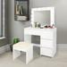 Latitude Run® White makeup vanity w/ holleywood mirror & led lights Wood in Brown/White | 55 H x 37 W x 17 D in | Wayfair