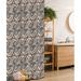 East Urban Home 25152_Ambesonne Stall Shower Curtain Vintage Oriental Ethnic Redwood & Blue Grey Polyester in White | 72 H x 36 W in | Wayfair