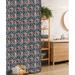 East Urban Home 106916_Ambesonne Stall Shower Curtain Feminine Colorful Roses Art Dark Indigo & Multicolor in White | 72 H x 36 W in | Wayfair