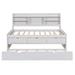 Wildon Home® Wooden Captain Bed w/ Built-in Bookshelves, Three Storage Drawers & Trundle Wood in White | 47.2 H x 104.6 W x 78.7 D in | Wayfair