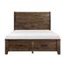 Loon Peak® Classic Bed w/ Footboard Storage All Solid Rubberwood Platform Bed Wood in Brown | 54 H x 63 W x 91.75 D in | Wayfair