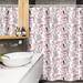 The Holiday Aisle® Stall Shower Curtain Kissing Couple Valentines Pale Pink Rose_45252 Polyester in Brown | 78 H x 54 W in | Wayfair