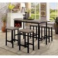 17 Stories 5 Pc Counter Height Table Set Wood/Metal in Black/Brown | 36 H x 12.5 W x 47.25 D in | Wayfair C20F0447236242BA9670ABAF30FF7E22