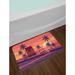 East Urban Home Island Party Plush Bath Mat, Sunset by the Road, 30.2"x20", Eggplant Dark Coral, Polyester | Wayfair