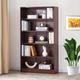 Latitude Run® 5 Shelf Mahogany Bookcase 60 inch Tall Wood Bookshelf for Bedroom Wood in Brown | 60 H x 33 W x 11.6 D in | Wayfair