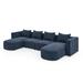 Brown Sectional - Latitude Run® U-Shape DIY Combination Modular Sectional Sofa Including 2 Single Seats & 2 Chaises Microfiber/Microsuede | Wayfair