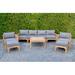 Willow Creek Designs Monterey Teak 6 - Person Outdoor Seating Group w/ Cushions /Natural Hards/Teak in Black | 29.75 H x 113 W x 32.25 D in | Wayfair