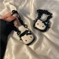 Étui noir Hello Kitty avec porte-clés pour Airpods housse pour écouteurs en TPU pour Airpods Pro 2