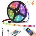 5V LED Light Strip Multi-Color 5050 USB Tape Lights Color Changing Rope Light with Remote for TVs