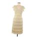 Marina Casual Dress - Sheath V Neck Short sleeves: Yellow Dresses - Women's Size 8