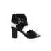 Rebecca Minkoff Heels: Black Print Shoes - Women's Size 6 - Open Toe