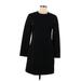 Calvin Klein Casual Dress - Shift Crew Neck 3/4 sleeves: Black Print Dresses - Women's Size 8