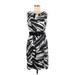 DressBarn Casual Dress: Black Zebra Print Dresses - Women's Size 6