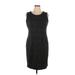 Calvin Klein Cocktail Dress - Sheath Crew Neck Sleeveless: Black Dresses - Women's Size 14