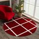 SANAT Madrid Shaggy Teppich Rund - Hochflor Teppiche für Wohnzimmer, Schlafzimmer, Küche - Rot, Größe: 80 cm