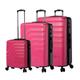 TOTTO - Hartschalenkoffer-Set - Bazy - Deco Rose - Rosa - DREI Koffergrößen - 360 Rollen - TSA-System - Polyesterfutter, Rosa, TRAVEL