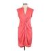 Ark & Co. Casual Dress - Shirtdress V-Neck Sleeveless: Pink Print Dresses - Women's Size Medium