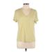 Nine West Short Sleeve T-Shirt: Yellow Print Tops - Women's Size Large