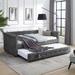 Twin Size Upholstered Daybed with Trundle - Elegant Design, Tufted Sofa Bed, and Printed Fabric for Stylish Comfort